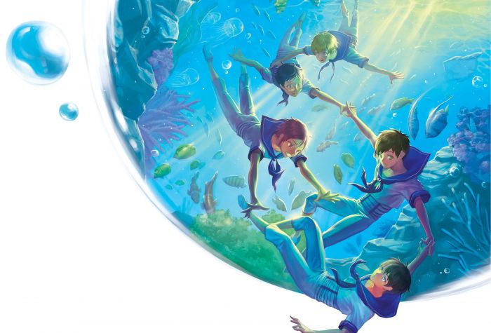 Картинка герои, персонажи аниме сериала Free! (Бесплатно!) под водой