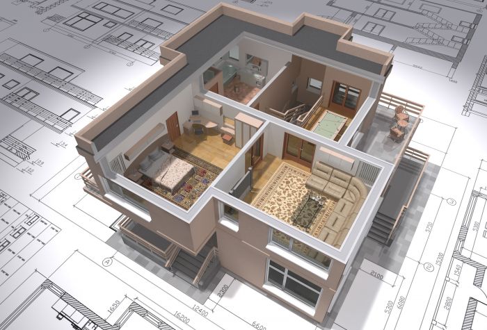 Картинка 3D дом, проектирование, чертежи, план здания
