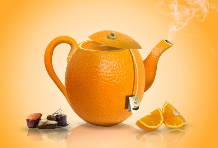 Картинка апельсиновый чайник, заварник для чая, креатив