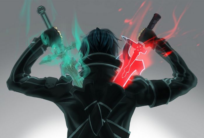 Картинка воин с мечами за спиной, аниме