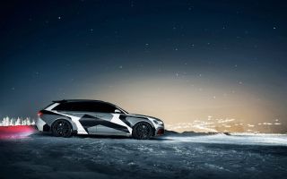 Audi RS6 на фоне звездного неба