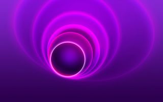объем, 3D круги, кольца, фиолетовый неоновый свет