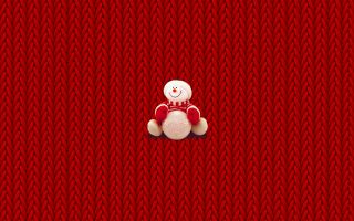 веселый снеговик на красном фоне, новый год, Рождество